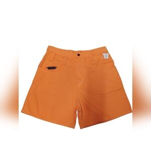 vtg 90s Paris Sports Club funky orange high waisted shorts 100% cotton NWT